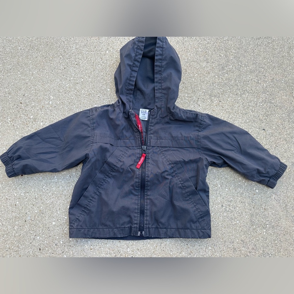 Baby GAP navy blue hooded jacket with Red Accents, 18-24 months